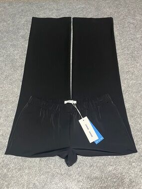 Samsøe Samsøe Black Wide-Leg Hoys Straight Pant Pull-On with Tag